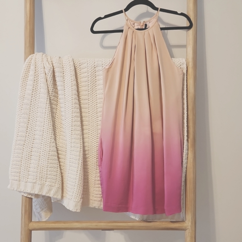 Jay Godfrey Silk Blush Pink Ombre Midi Dress Size 4